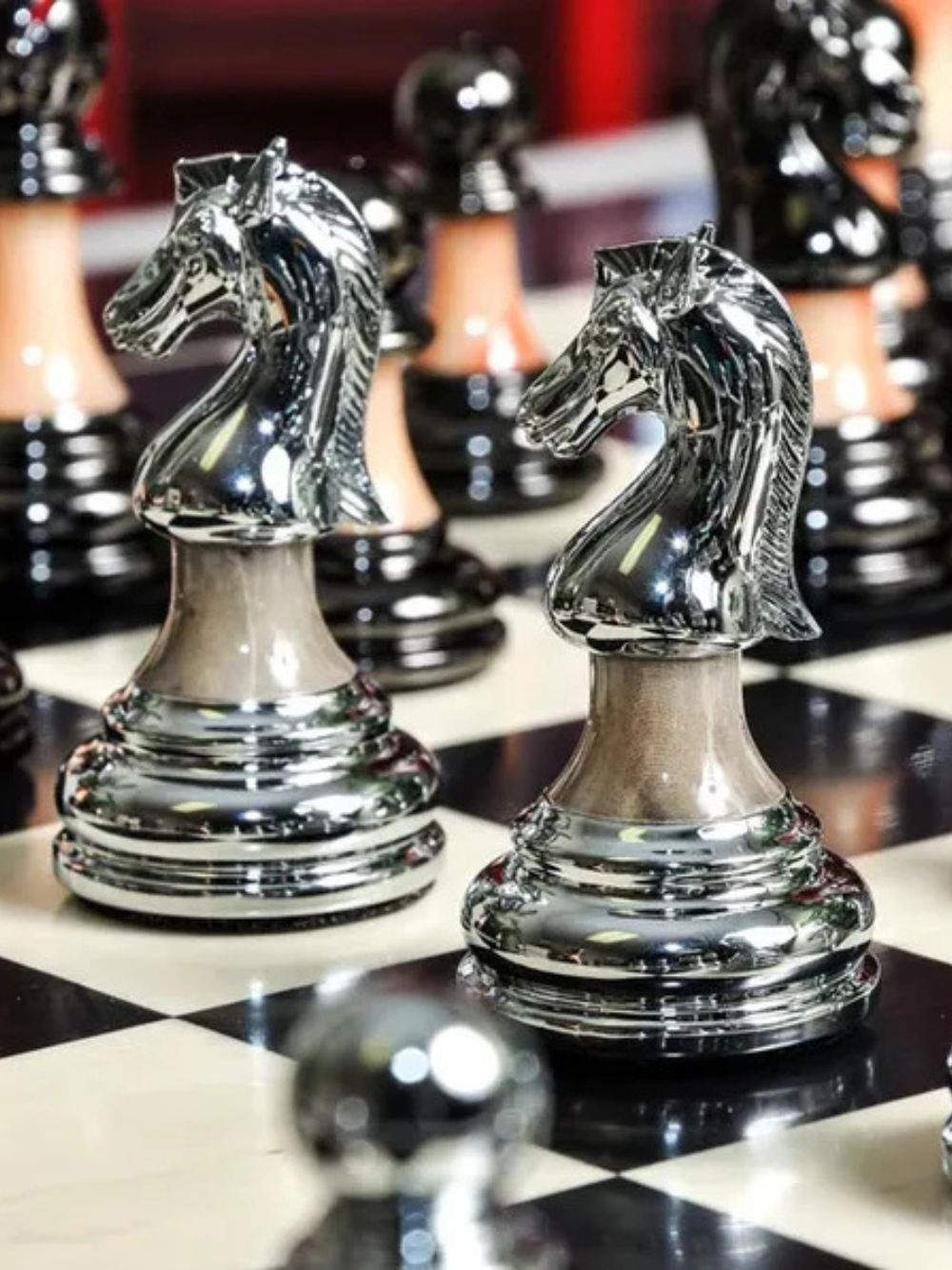 The Contemporary Series Plastic Chess Pieces - 3.5" King