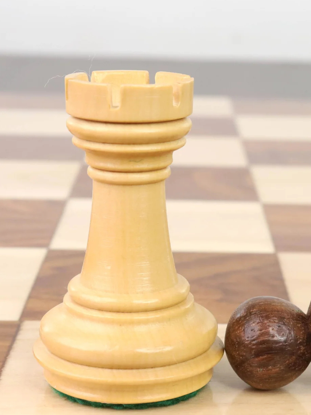 3.4" Meghdoot Series Staunton Chess Pieces - Weighted Golden Rosewood