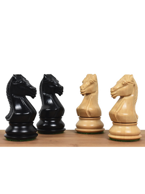 4" Majestic Series Staunton Chess Pieces Only Set - Double Weight Ebonised Boxwood