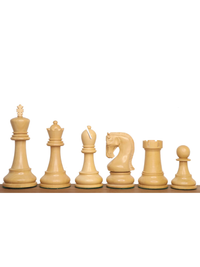 4" Leningrad Staunton Chess Set - Pieces in Ebonised Boxwood with Board and Box