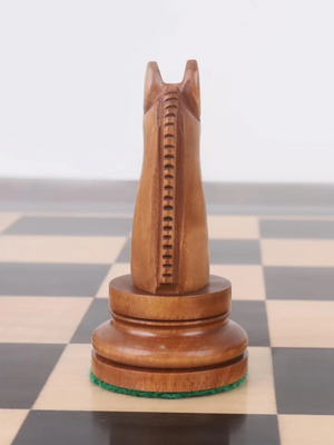 1900s' American Chess Company Reproduction Chess Set - Chess Pieces Only - Antiqued & Ebonised Boxwood - 3.9" King