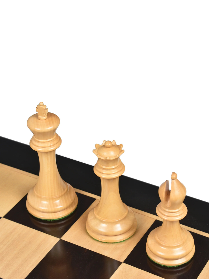 Repro 2016 Sinquefield Staunton Chess Set - Ebony Wood Pieces with Board &amp; Box