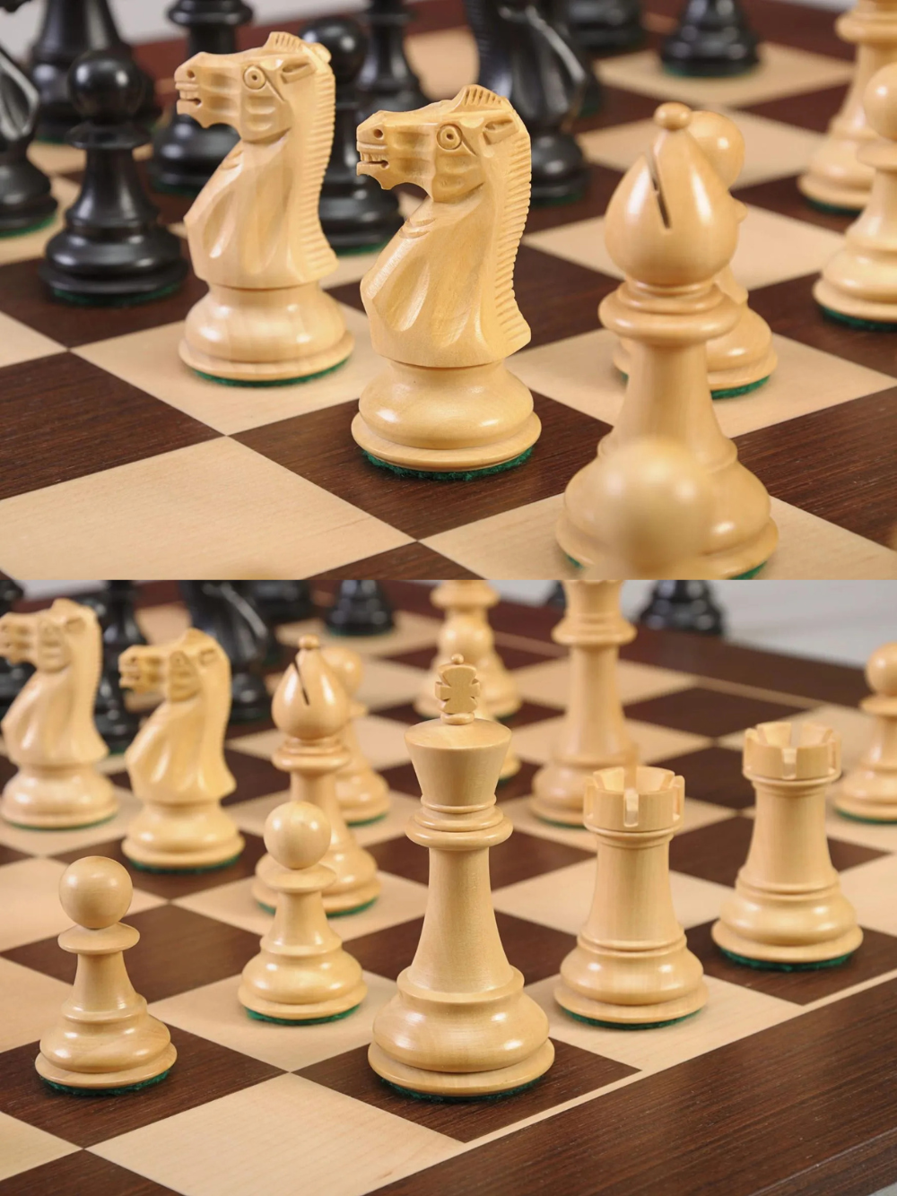 The Classic Series Chess Pieces - 3.75" King (Ebonised Boxwood and Natural Boxwood)
