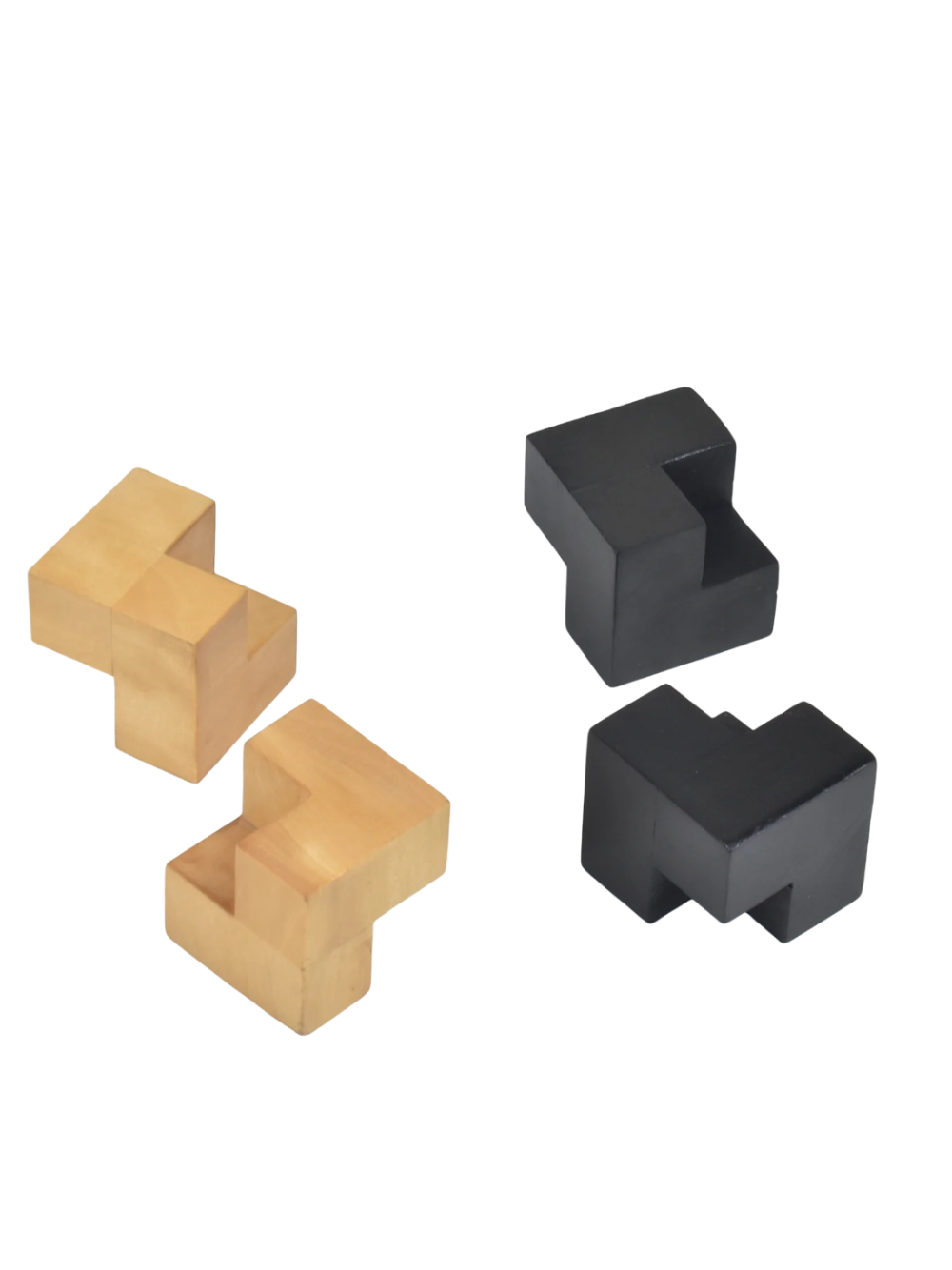 Reproduced 1923 Bauhaus Ebonised Boxwood Abstract Chess Pieces - 2" King