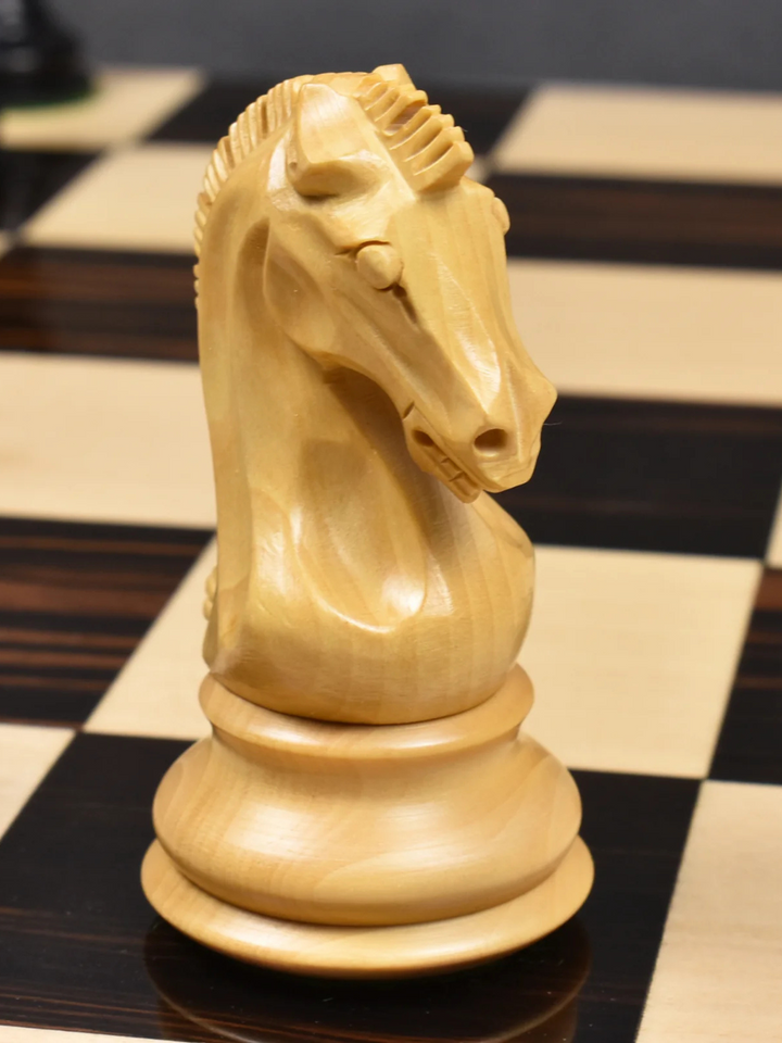Figurki szachowe Staunton z serii Craftsman 3,9" podwójnie wyważone, z hebanowego drewna