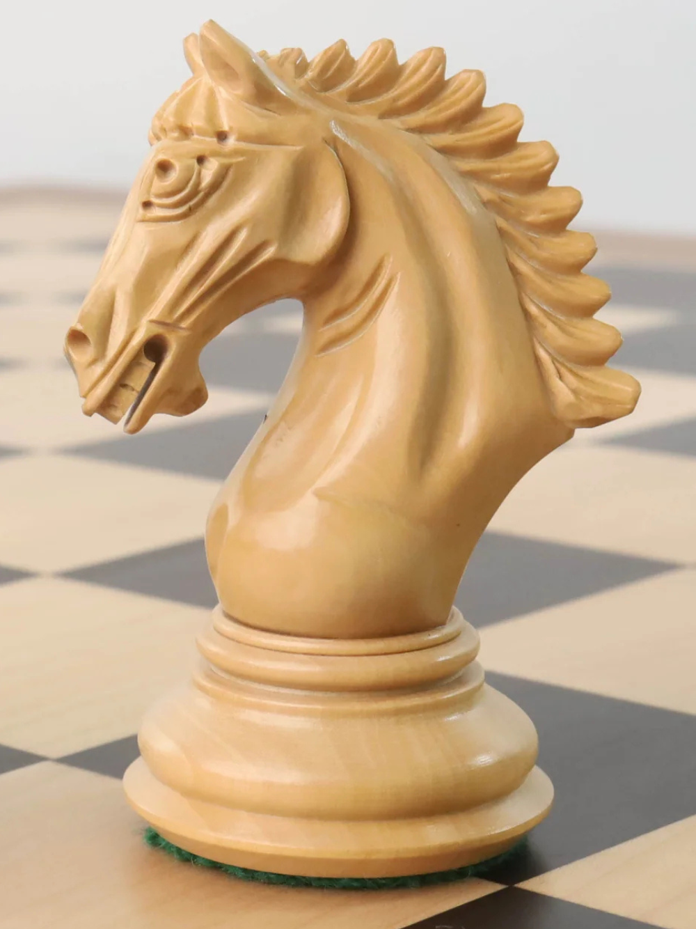 4.5" Tilted Knight Luxury Staunton Chess Pieces Ebony Wood &amp; Boxwood