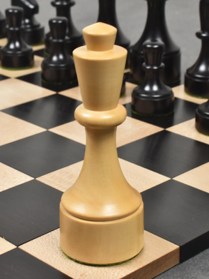 Bundesform German Staunton Chess Pieces - Ebonised Boxwood - 3.8" King