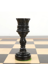 Pièces d'échecs de la série Lotus sculptées à la main de 11,9 cm (4,7 po) en bois d'ébène lesté