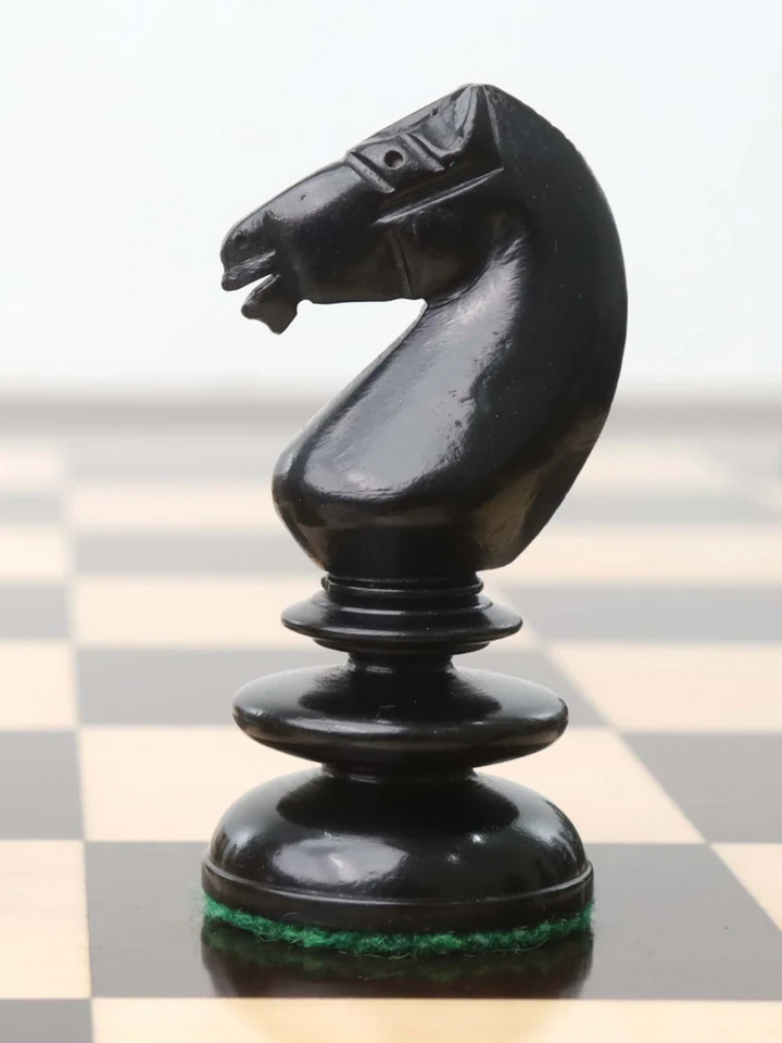 3.3" St. John Pre-Staunton Ebony Wood &amp; Antique Calvert Chess Pieces