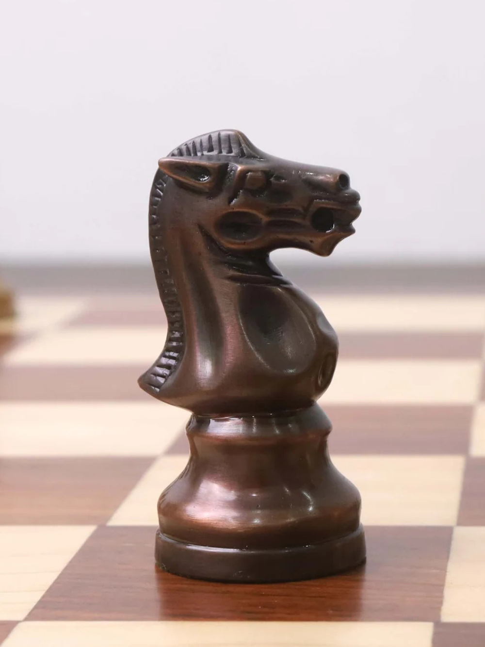 3.2" Pro Staunton Antiqued Copper Brass Metal Luxury Chess Pieces - 3.2" King