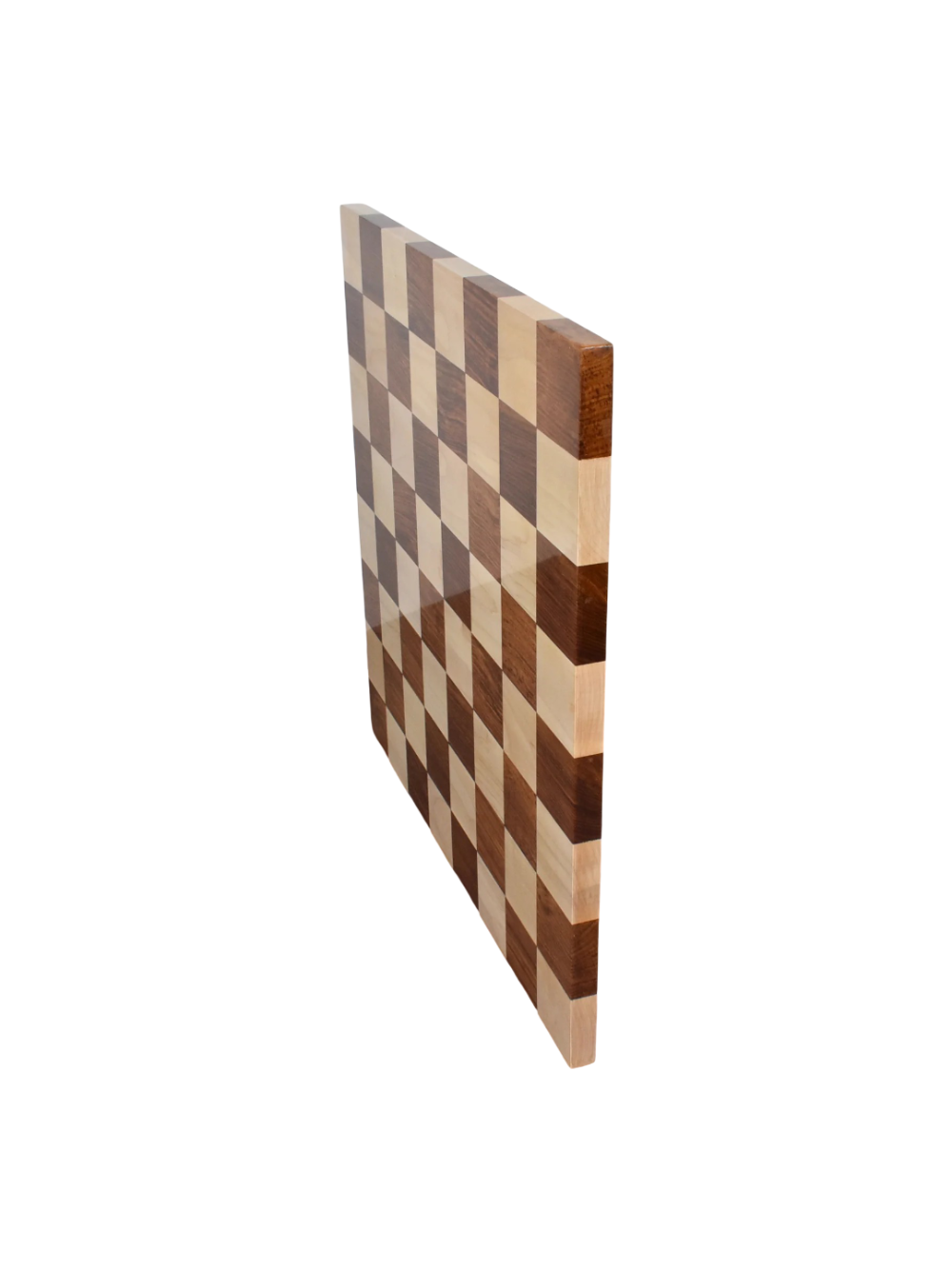 3.9" Zadar Series Modern Minimalist Chess Set - Golden Rosewood Pieces with Borderless Board & Box
