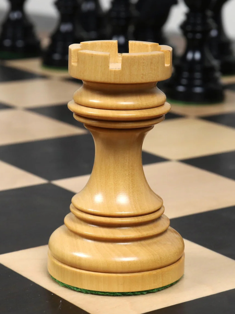 4.1" Stallion Staunton Ebony Wood Luxury Chess Pieces - Triple Weighted