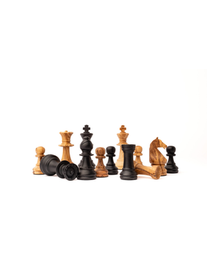 Staunton Europe nº6 chess set with OLIVE WOOD pieces with BLACK board