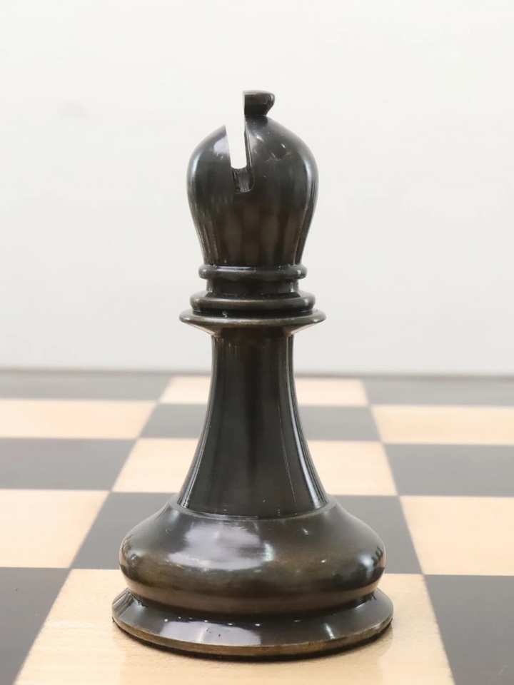 4,5" Jacques Staunton 1849 - Luksusowy zestaw metalowych figur szachowych z mosiądzu - Srebrne i szare - Dodatkowe hetmany