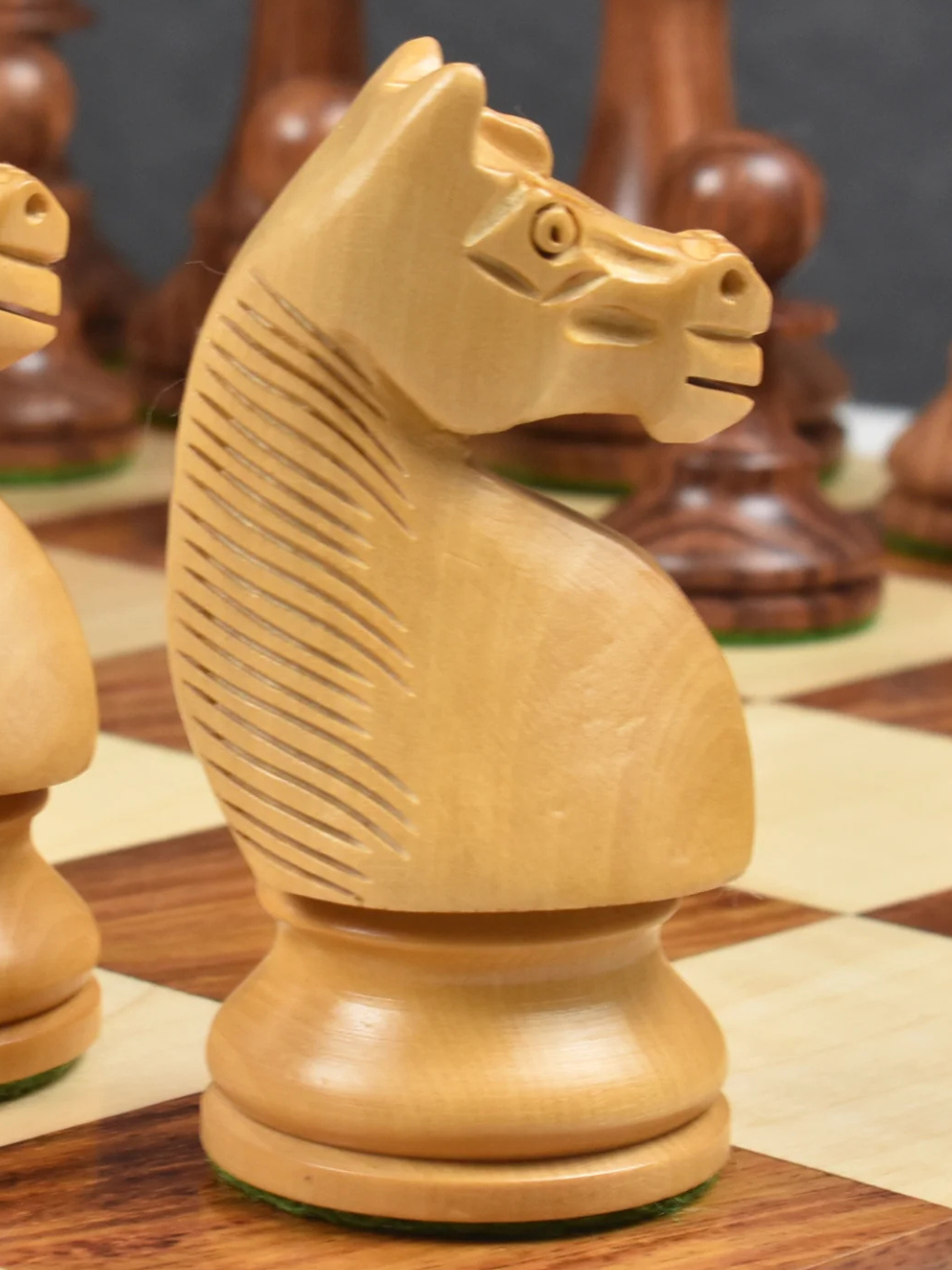 1920's German Collectors' Chess Set- Chess Pieces Only- Golden Rosewood - 4.1"