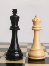 Pièces d'échecs reproduites en bois d'ébène de la Coupe Piatigorsky – Roi 5″