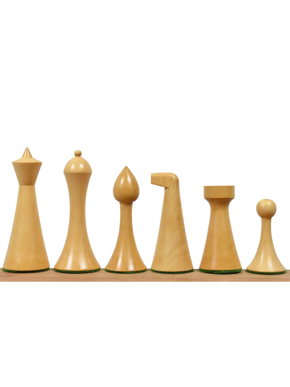 3.6" Herman Ohme Minimalist Chess Pieces - Weighted Ebonised Boxwood