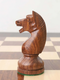 Pièces d'échecs soviétiques russes des années 1960, 4,5 pouces, doublement lestées, en palissandre doré