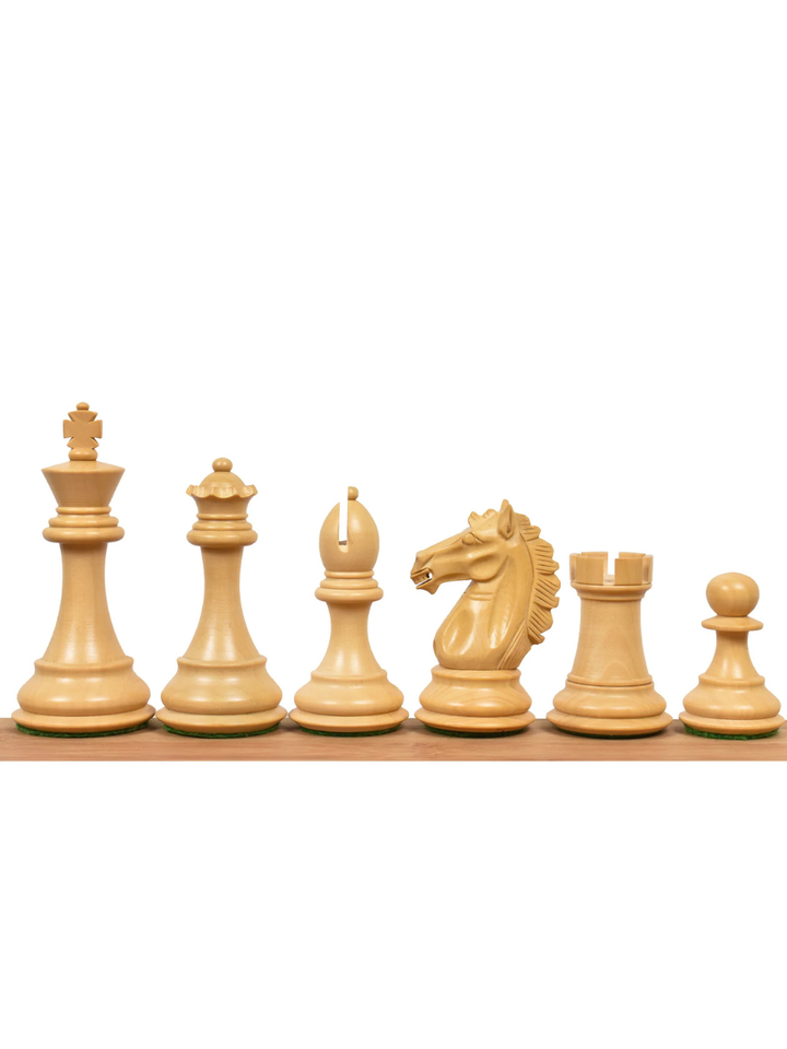Set di scacchi esclusivo Alban Staunton 3,9" - pezzi in palissandro Bud con scacchiera e scatola