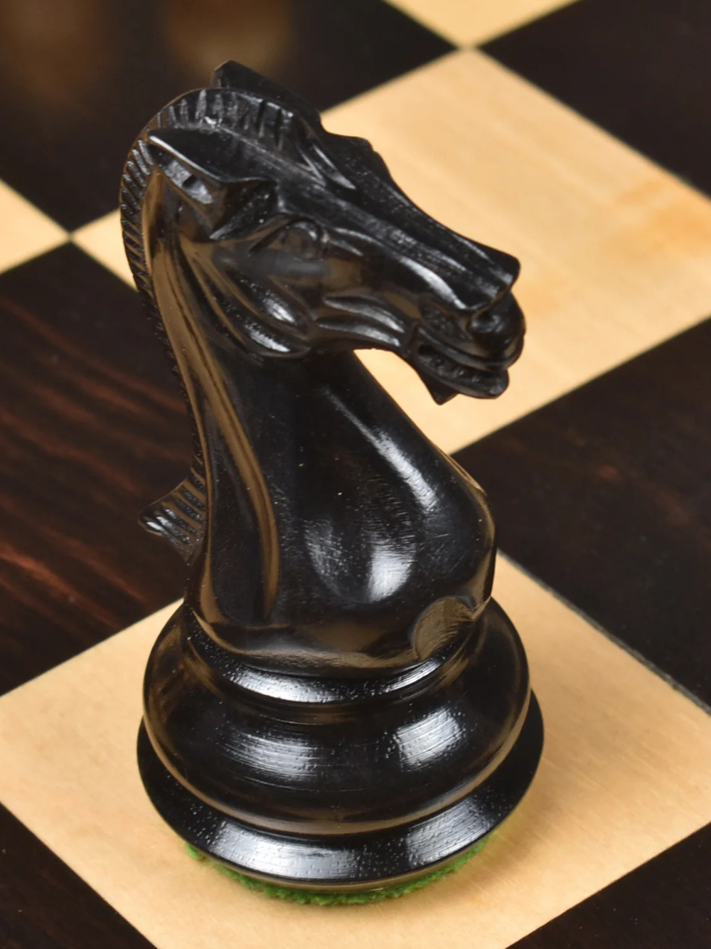 4.1" Chamfered Base Staunton Chess Pieces Only Set - Triple Weighted Ebony Wood