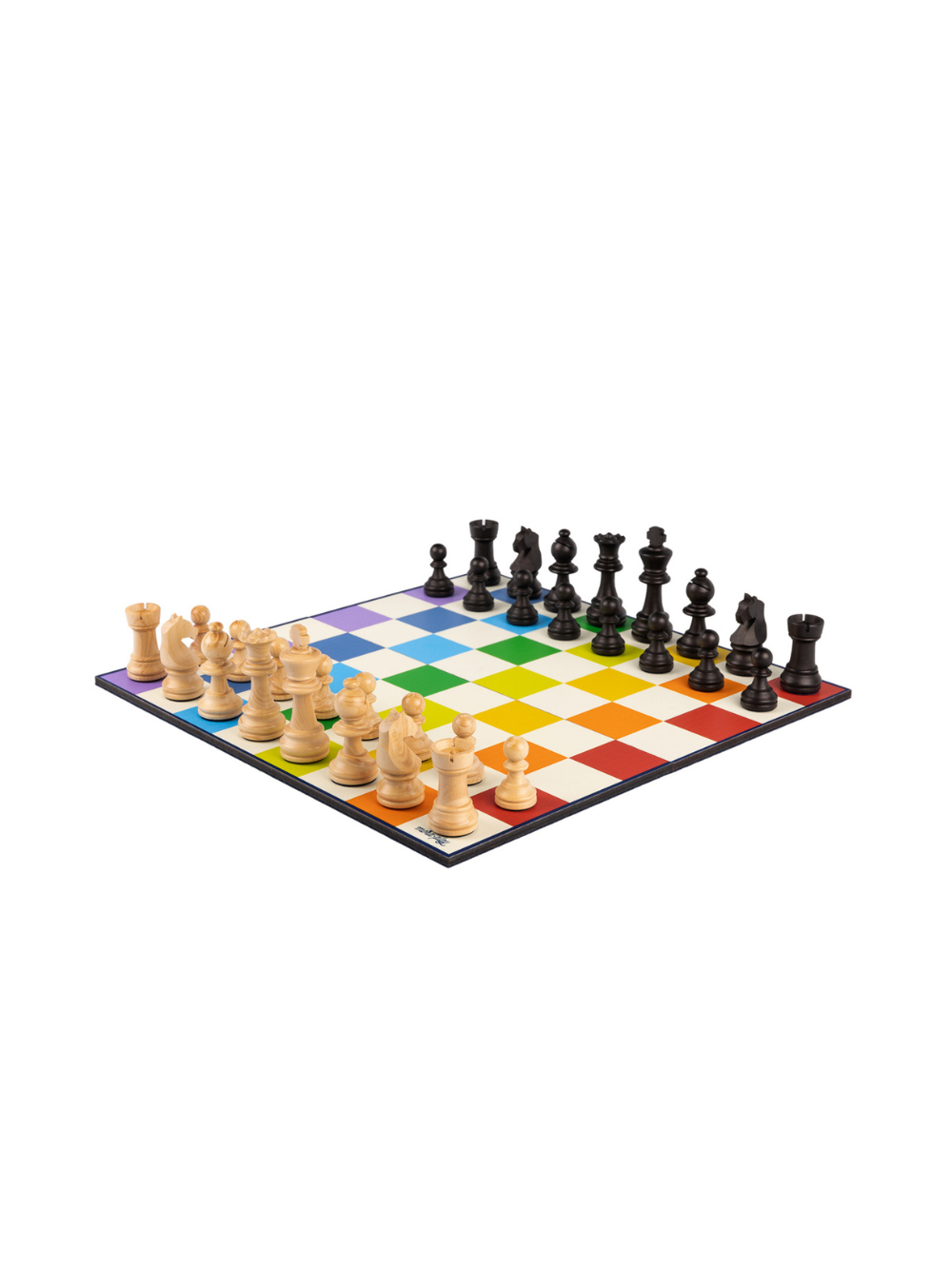 Chess set with foldable chessboard – Rainbow 🌈