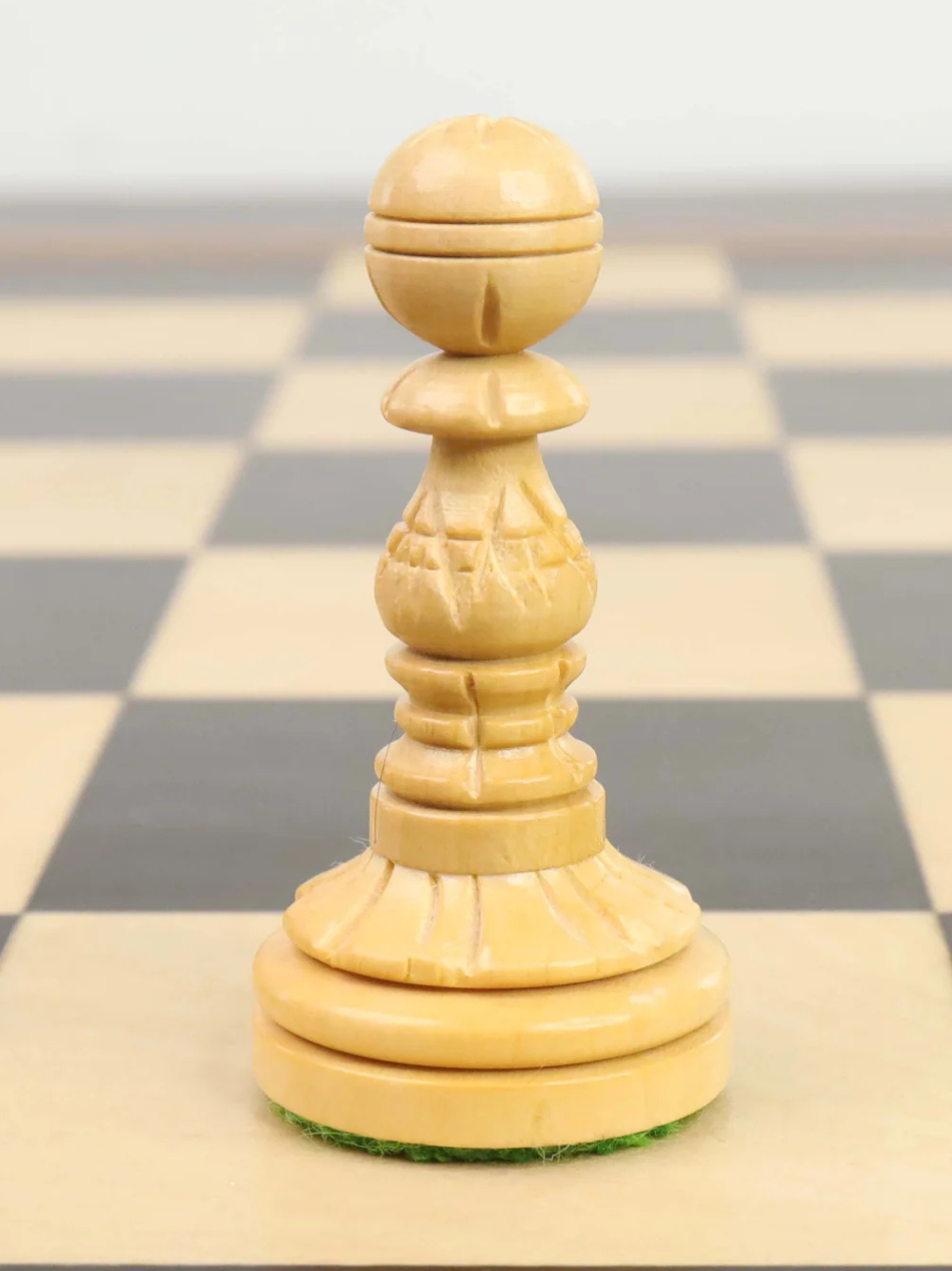 4.7" Hand Carved Lotus Series Chess Set - Chess Pieces Only in Weighted Ebony Wood