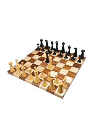 Hermann Ohme Chess Set - 3.6" Ebonised Boxwood Pieces with Golden Rosewood Board and Box