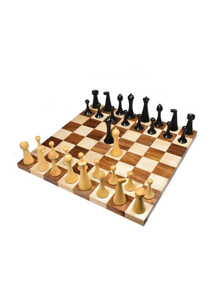 Set di Scacchi Herman Ohme - Bosso Ebonizzato e Palissandro Dorato