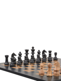 Rechapados Ferrer Olivewood Chess Set Combo - Black Olive Chess Board & Pieces