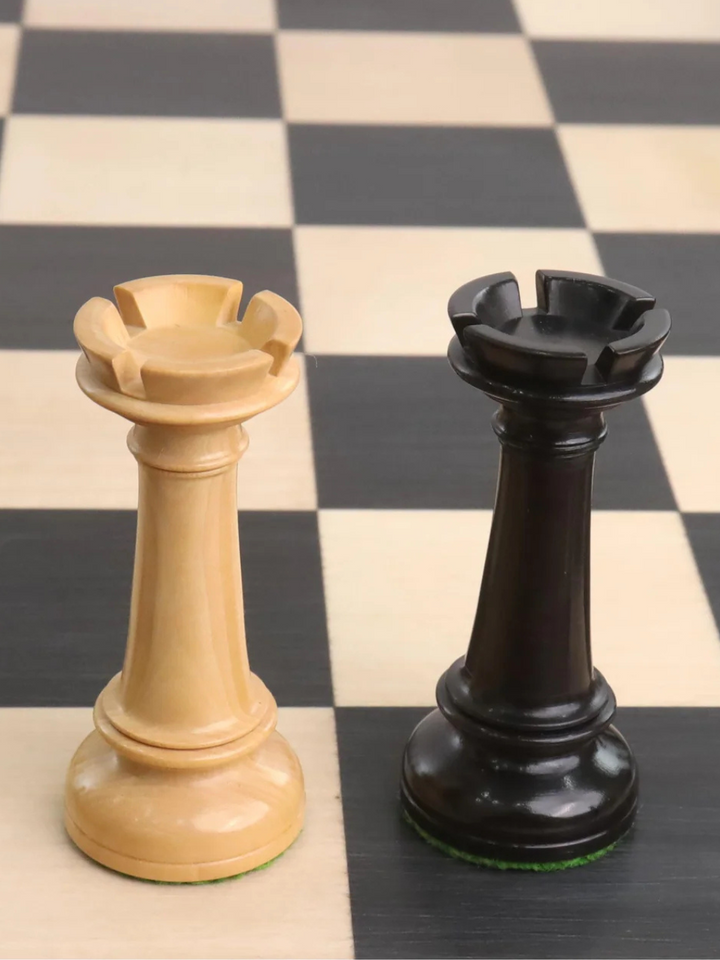 Set di Pezzi di Scacchi Pre-Staunton Nordici di Edimburgo 4" - Solo Pezzi in Legno di Ebano