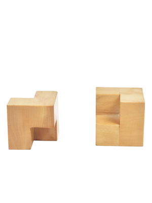 Reproduced 1923 Bauhaus Ebonised Boxwood Abstract Chess Pieces - 2" King