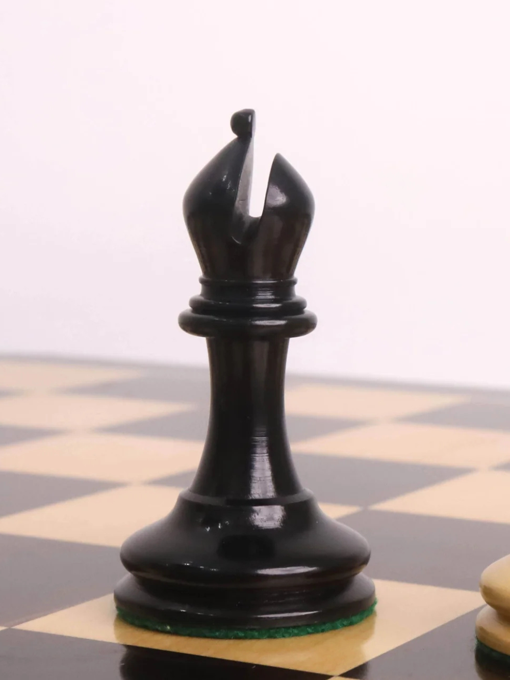 Pièces d'échecs Staunton Anderssen Dropjaw de 3,5 pouces, circa 1856, ébène et buis