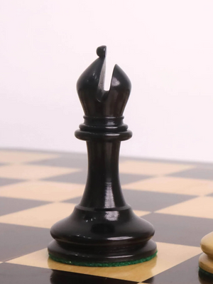 3.5" Circa 1856 Anderssen Dropjaw Staunton Chess Pieces Ebony & Boxwood