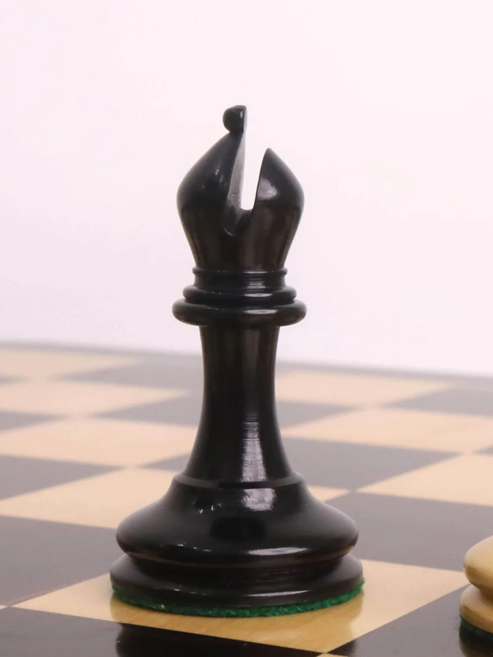 Pezzi di Scacchi Staunton Dropjaw Anderssen Circa 1856 3,5" in Ebano e Legno di Bosso