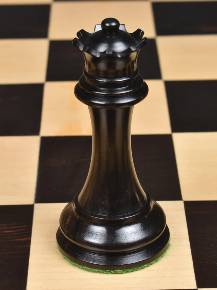 Repro 2016 Sinquefield Staunton Chess Set - Ebony Wood Pieces with Board &amp; Box