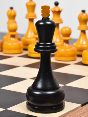1960's Soviet Championship Tal Chess Pieces Antiqued Boxwood- 4" King