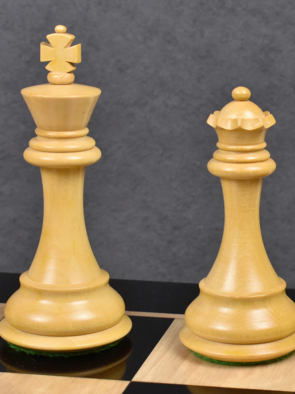 3.9" Exclusive Alban Staunton Chess Pieces Triple Weighted Ebony Wood