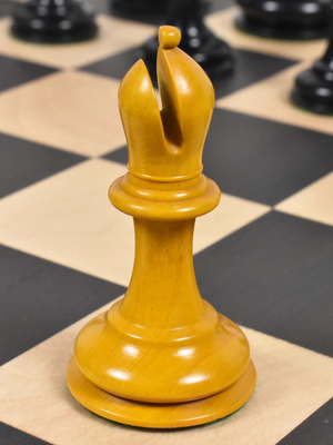 1852-55 Harrwitz Staunton Chess Pieces Antiqued Boxwood and Ebony - 3.5" King