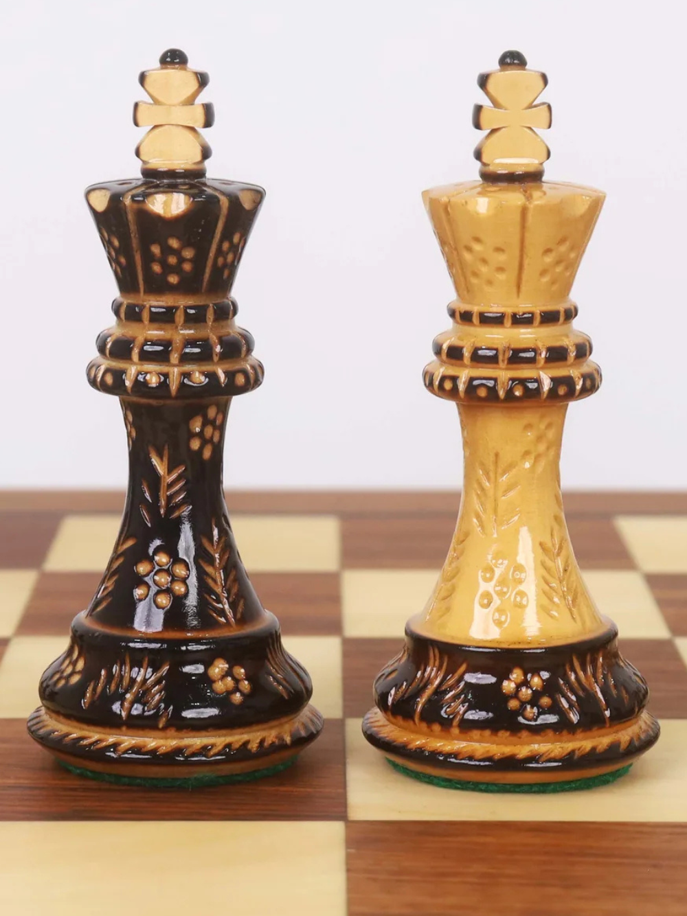 20” Legacy Golden Rosewood Chess Board with 4” Professional Staunton Pieces (Gloss Finish)