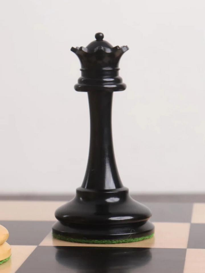 Piezas de ajedrez de lujo reproducidas del siglo XIX B and Co en madera de ébano y boj - Rey de 4.2"