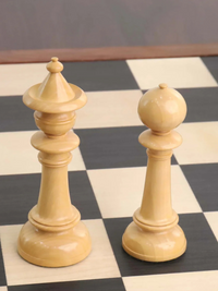 Pièces d'échecs droites pré-Staunton Edinburgh Northern 4" en bois d'ébène