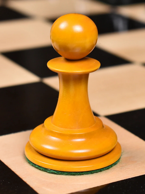 1849-50 Leuchars Cook Staunton Chess Pieces Ebony Wood & Antiqued Boxwood - 4.5"