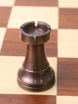 3.2" Pro Staunton Antiqued Copper Brass Metal Luxury Chess Pieces - 3.2" King