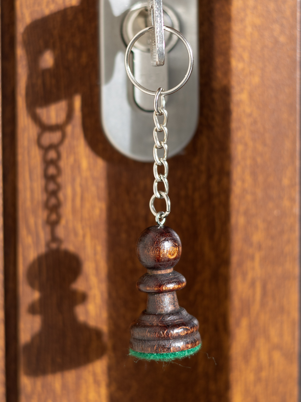 Schach-Schlüsselanhänger Schwarzer Bauer