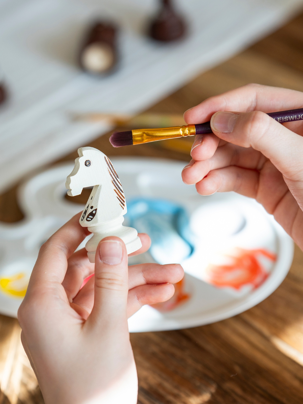 Raw chess figures #5 to paint yourself - DIY artistic chess pieces