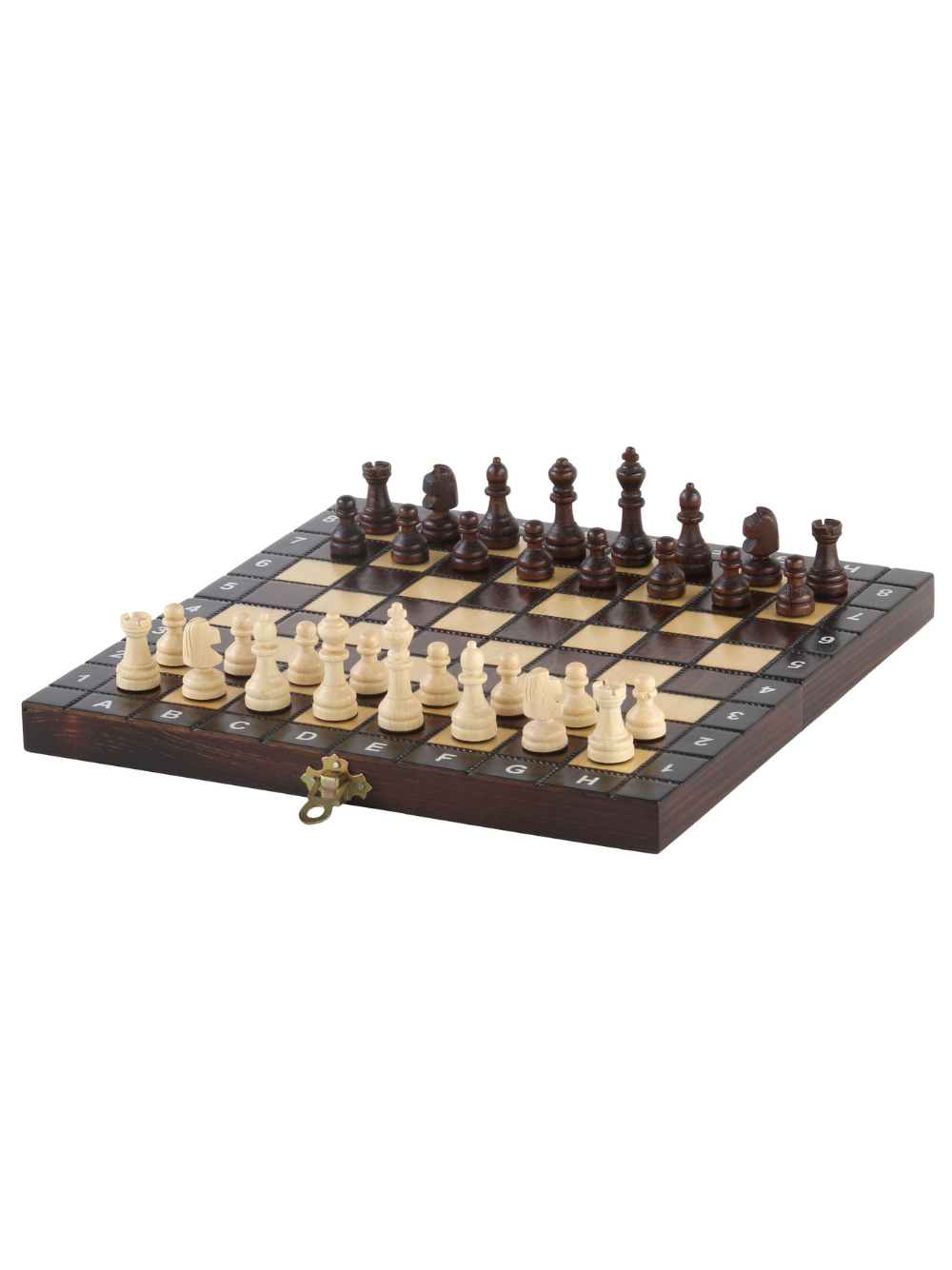 SCHULBRETT AUS HOLZ (28x28cm) - Schach + Dame + Backgammon
