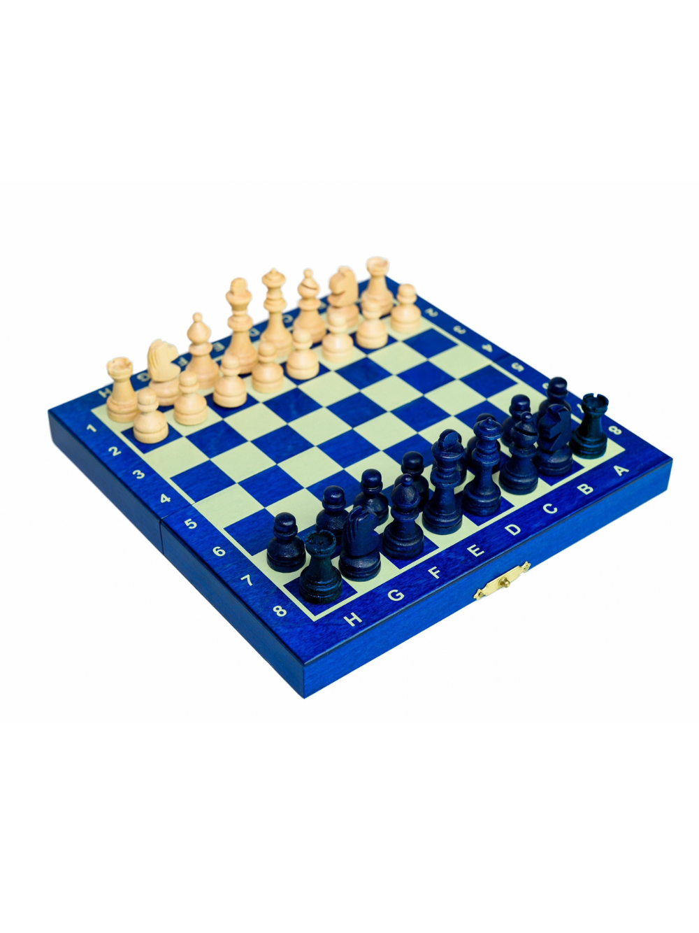 Mini jeu d'échecs scolaire bleu
