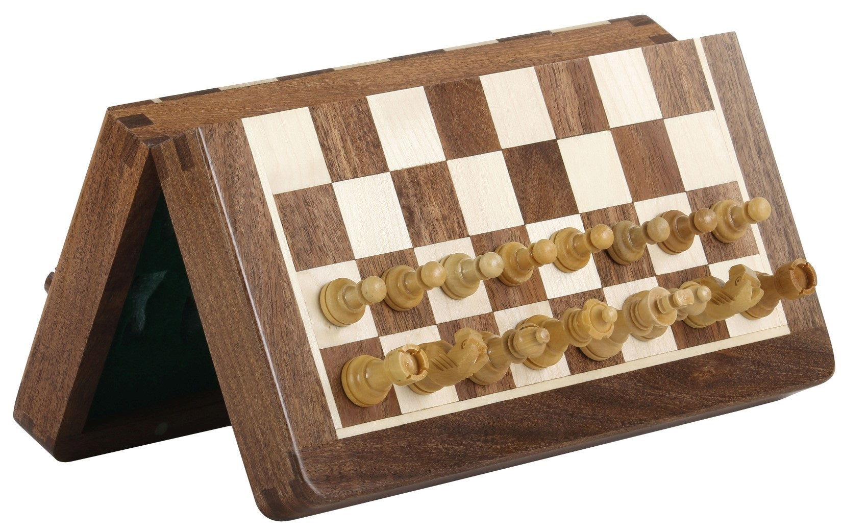 Jeu d'échecs magnétique avec échiquier incrusté, 25 cm