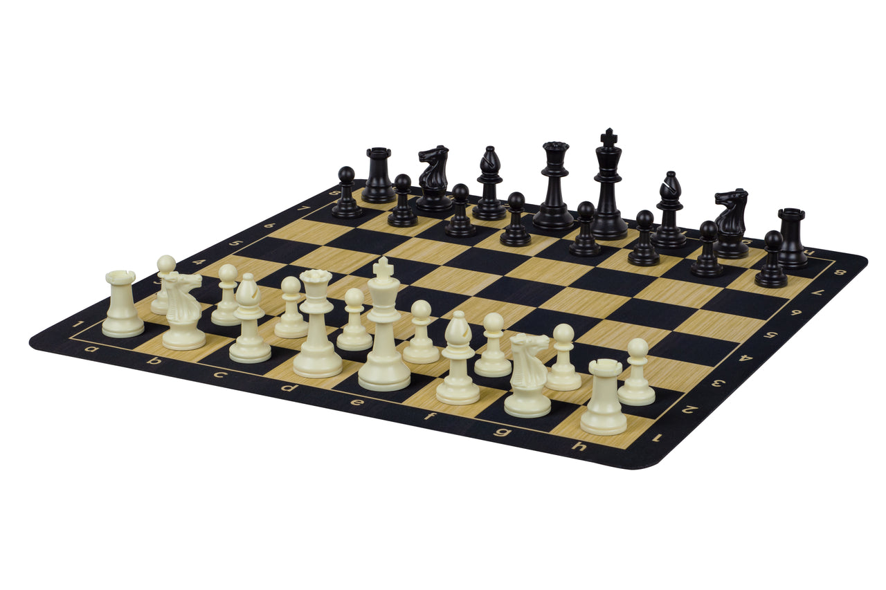 Black Roll-up chessboard no. 6 (51 cm), non-slip bottom