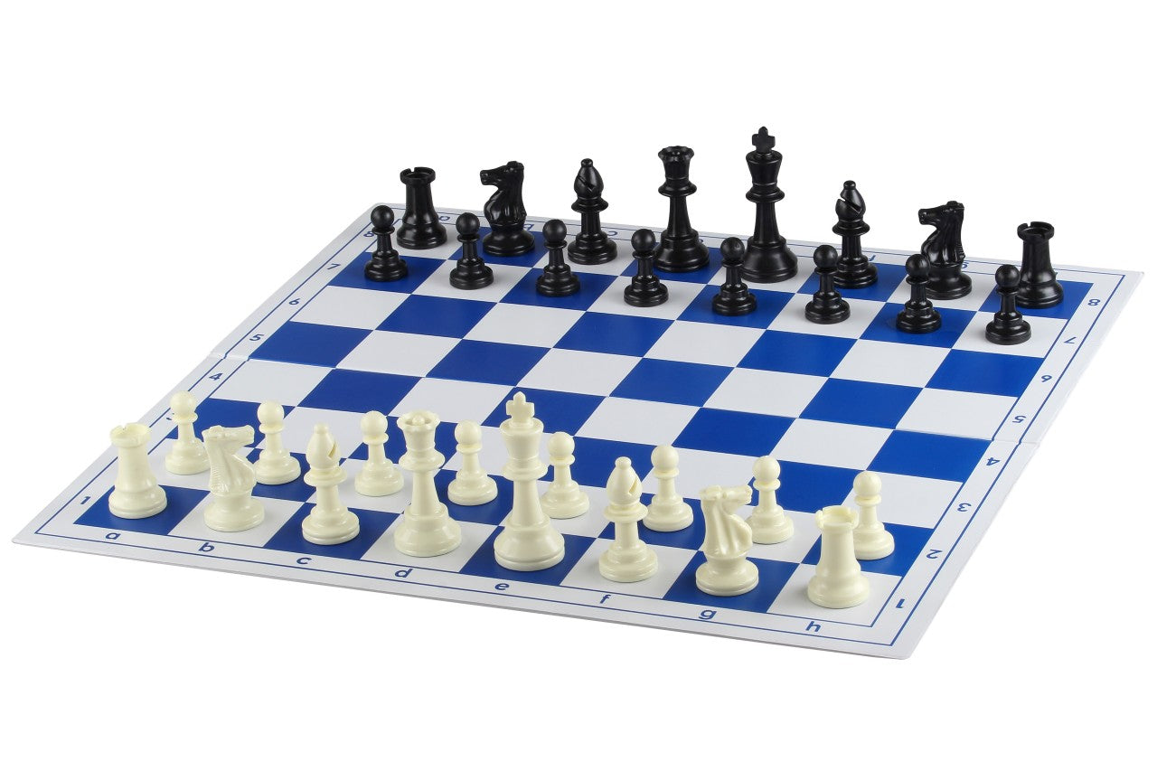 51cm White & Blue Plastic Chess Board